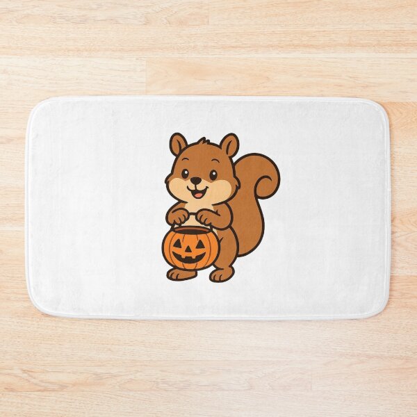 Item preview, Cute Cartoon Squirrel Carrying a Pumpkin Candy Bucket designed and sold by Confuzz1ed.
