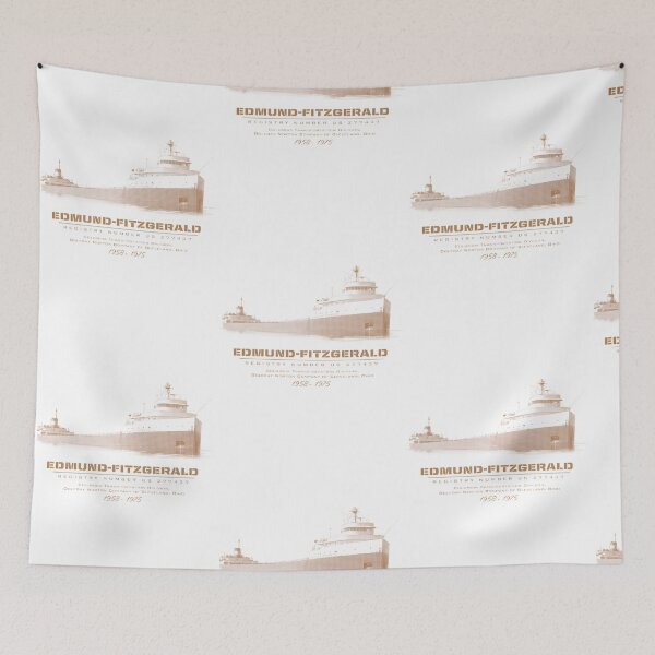 Item preview, Edmund Fitzgerald Ship - Vintage Great Lakes Freighter Maritime Art designed and sold by BenjaminRey.