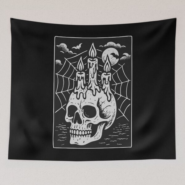 Item preview, Skull Candles Spooky Skeleton Goth Horror Halloween designed and sold by TomFrontierArt.