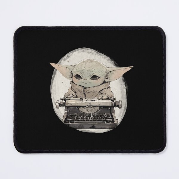 Item preview, BABY YODA WITH TYPEWRITER designed and sold by LIS AND MELIVERSO.