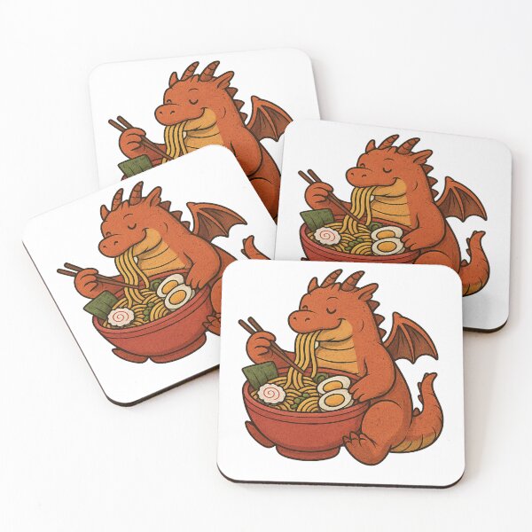 Item preview, Cute Dragon Eating Ramen – Kawaii Noodle Lover designed and sold by DMSdesigns1.