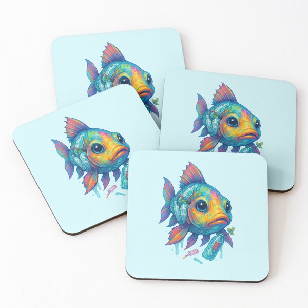 Item preview, Fish & Bottles – Ocean Plastic Pollution Awareness Art designed and sold by AddictiveDesign.