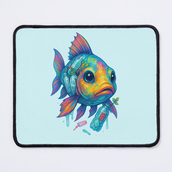 Item preview, Fish & Bottles – Ocean Plastic Pollution Awareness Art designed and sold by AddictiveDesign.