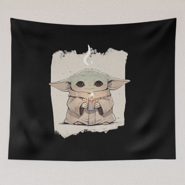 Aperçu de l'œuvre BÉBÉ YODA AVEC UNE BOUGIE CHAUDE créée et vendue par LIS AND MELIVERSO.