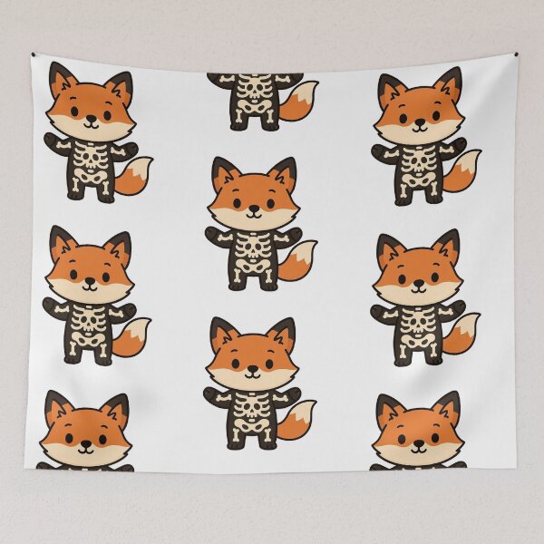 Item preview, Cute Cartoon Fox Dressed as a Skeleton designed and sold by Confuzz1ed.