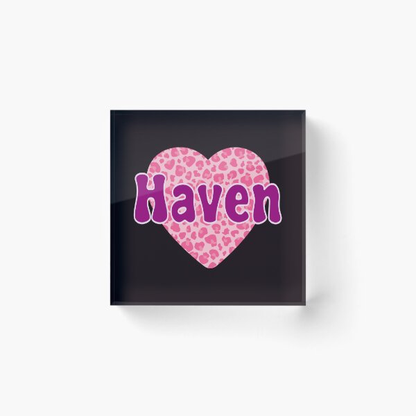 Item preview, Haven Name Pink Leopard Heart  designed and sold by Jeallan Designs.