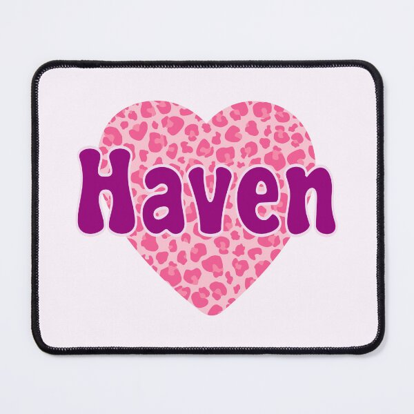 Item preview, Haven Name Pink Leopard Heart designed and sold by Jeallan Designs.