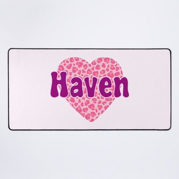 Item preview, Haven Name Pink Leopard Heart  designed and sold by Jeallan Designs.