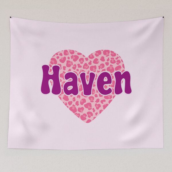 Item preview, Haven Name Pink Leopard Heart  designed and sold by Jeallan Designs.