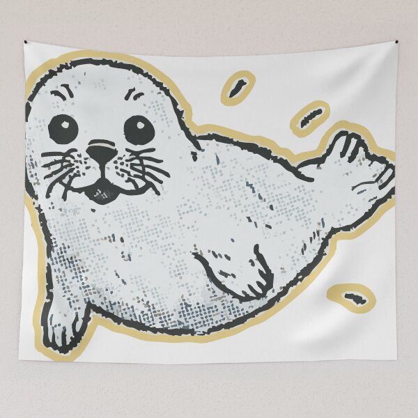 Item preview, Cute Baby Seal Cartoon Illustration designed and sold by AGraphic11.