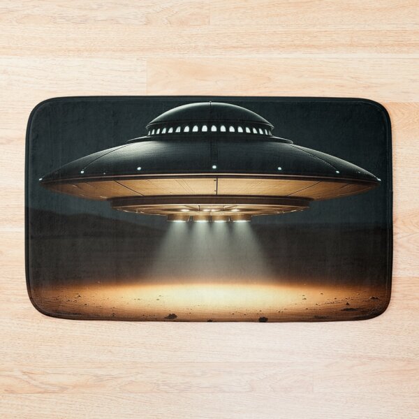 Item preview, Realistic UFO Hovering Over Desert Night designed and sold by PrintBreeze.