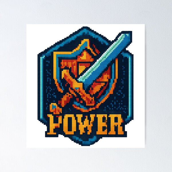 Item preview, Pixel Quest Sword & Shield – Retro 8-Bit Hex-Art Gaming Design designed and sold by TONSNAP.