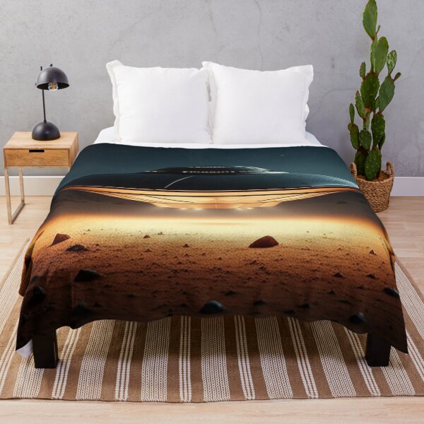 Item preview, Futuristic UFO Glowing in Night Sky designed and sold by PrintBreeze.