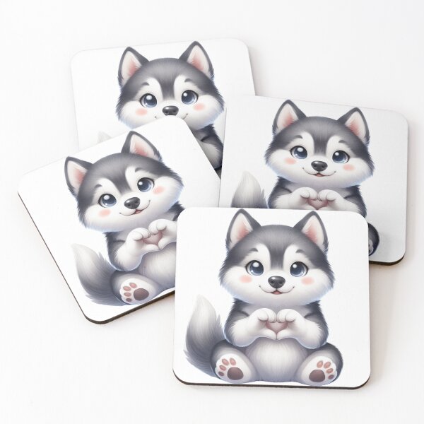 Item preview, Dogs Giving Heart Hand Sign- Siberian Husky designed and sold by Eiwaprints.