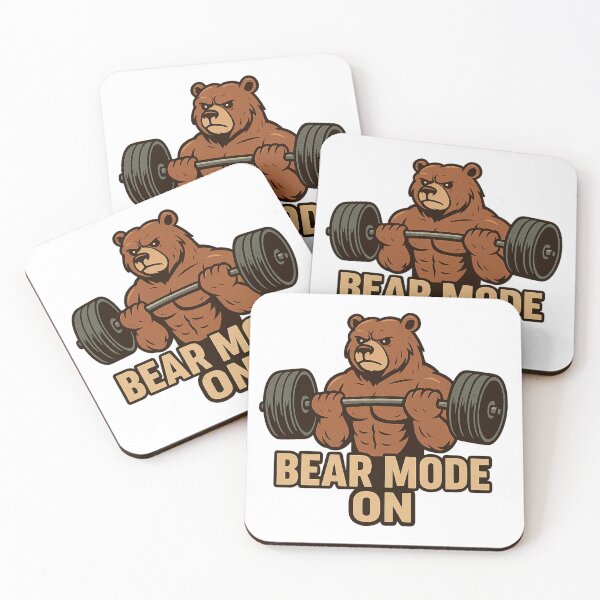 Item preview, Bear Mode On – Funny Gym Motivation Fitness Bear designed and sold by DMSdesigns1.