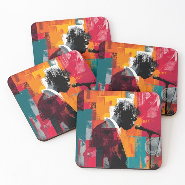 Item preview, Vintage Abstract Music Poster – Singer in Colorful Grunge designed and sold by Coder-T.