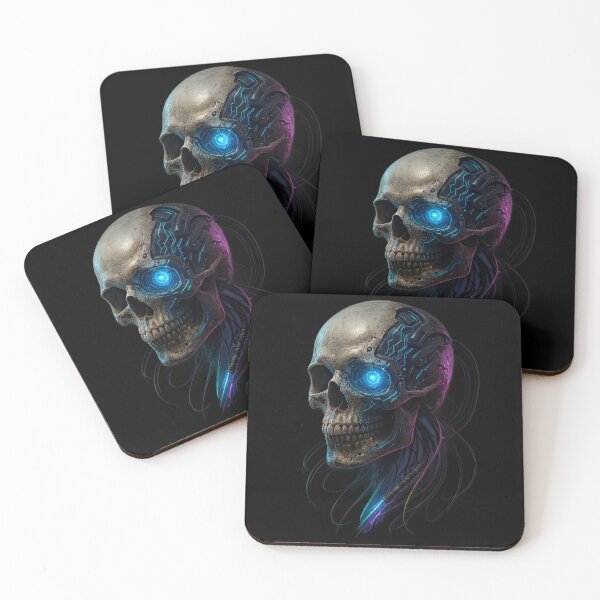 Item preview, Cybernetic Skull – Futuristic Tech Horror Art designed and sold by AstralFiber.
