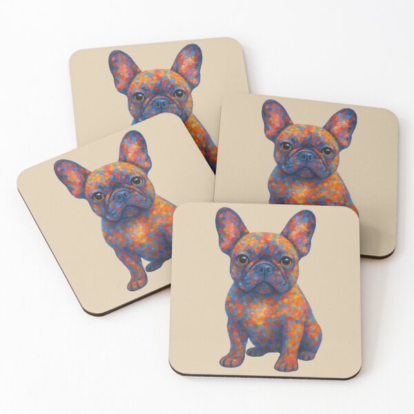 Item preview, Colorful French Bulldog Pointillist Painting designed and sold by NoRestDesigns.