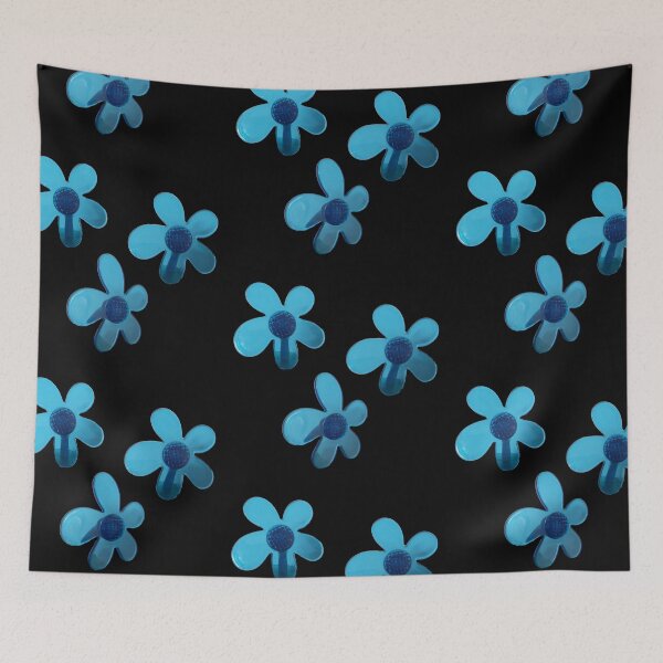 Item preview, Three Blue Transparent Flowers – Tre Fiori Trasparenti Blu – 青い透明な花3つ designed and sold by LenaBlueDesigns.