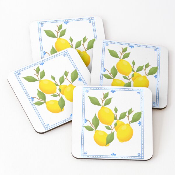 Item preview, Italian Lemons with Blue Tile Mosaic | Sicilian Mediterranean Summer Vibes designed and sold by AuntieHanHan.