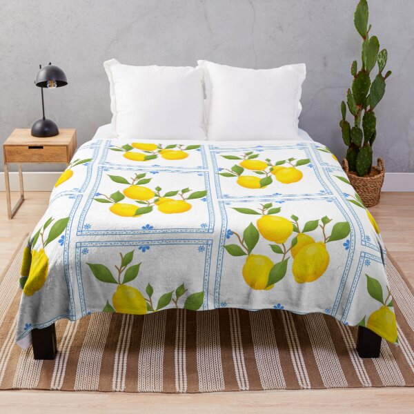 Item preview, Italian Lemons with Blue Tile Mosaic | Sicilian Mediterranean Summer Vibes designed and sold by AuntieHanHan.