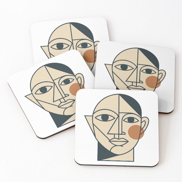 Item preview, Modern Abstract Face – Minimalist Geometric Cubist Art designed and sold by DMSdesigns1.