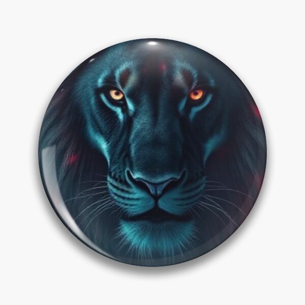 Item preview, Neon Lion Poster – Glowing Digital Art, Mystical Big Cat Wall Décor designed and sold by Bohospiritart.