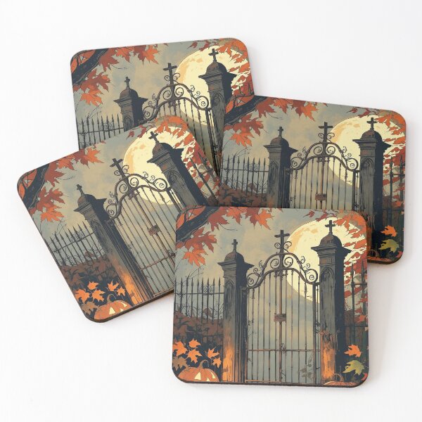 Item preview, Pumpkin Graveyard Gates – Rustic Halloween Charm designed and sold by Deezyned.