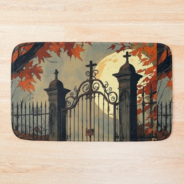 Item preview, Pumpkin Graveyard Gates – Rustic Halloween Charm designed and sold by Deezyned.