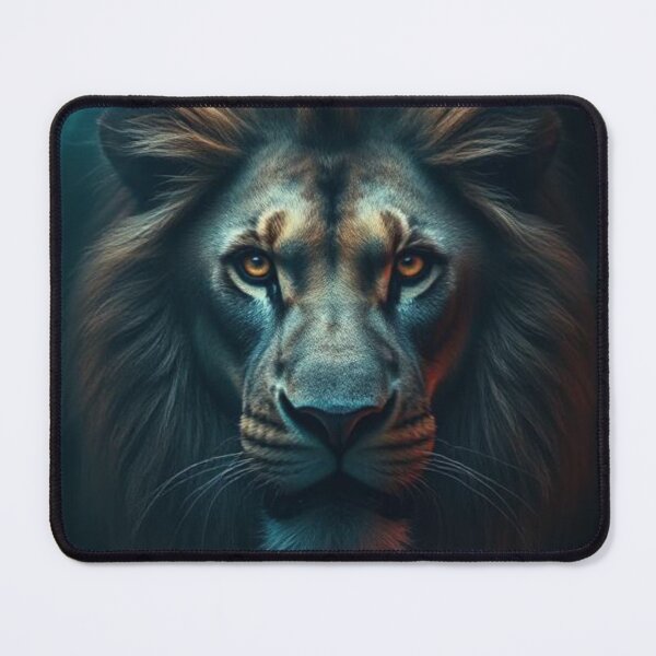 Item preview, Neon Lion Poster – Glowing Digital Art, Mystical Big Cat Wall Décor designed and sold by Bohospiritart.