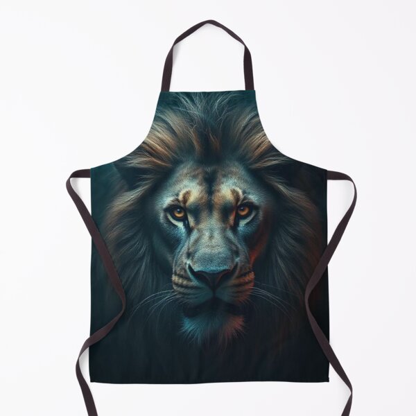 Item preview, Neon Lion Poster – Glowing Digital Art, Mystical Big Cat Wall Décor designed and sold by Bohospiritart.