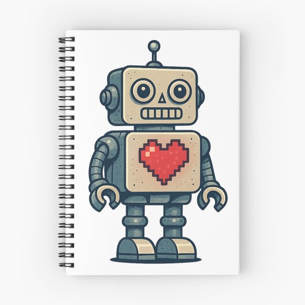Item preview, Cute Robot with Pixel Heart – Retro Gaming Love Bot designed and sold by DMSdesigns1.