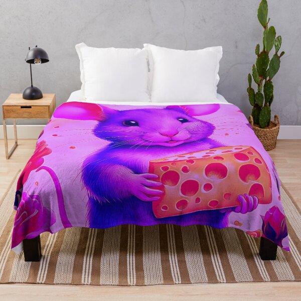 Item preview, Vibrant Happy Mouse With Cheese And Roses designed and sold by asurtiumgreen.