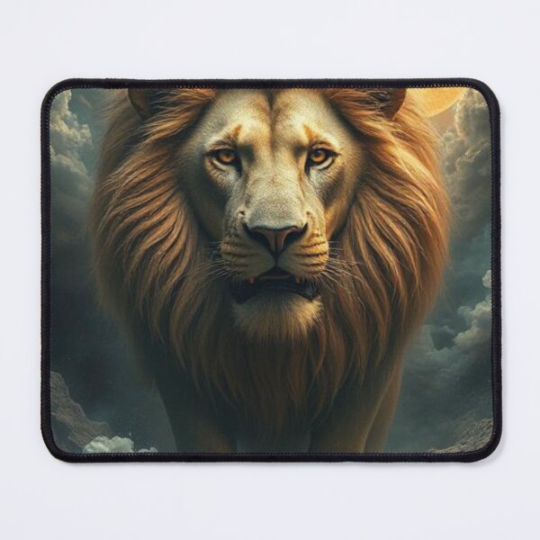 Item preview, Majestic Lion Under the Moon – Fantasy Wildlife Wall Art, Regal Big Cat Poster designed and sold by Bohospiritart.