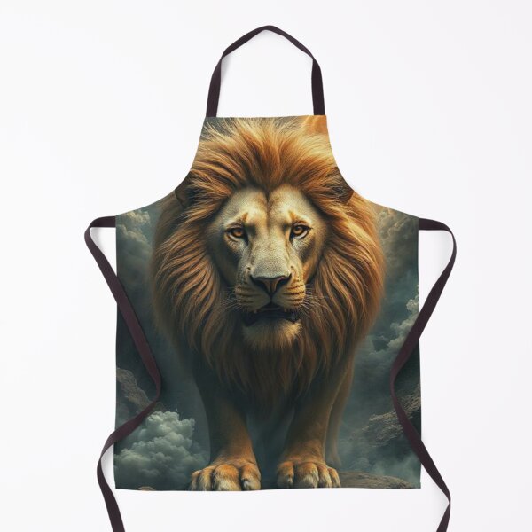 Item preview, Majestic Lion Under the Moon – Fantasy Wildlife Wall Art, Regal Big Cat Poster designed and sold by Bohospiritart.