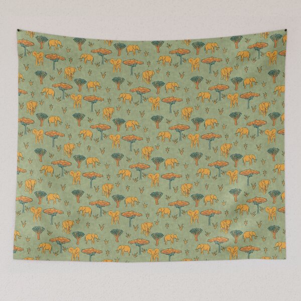 Item preview, Safari Elephants | Jungle Theme Pattern designed and sold by KelseyNY.