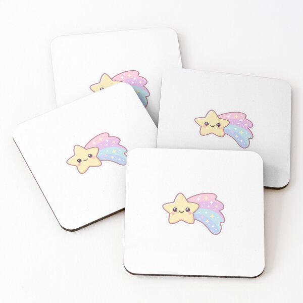 Item preview, Kawaii Shooting Star Stickers – Magical Rainbow Star designed and sold by ClipVictuumArts.
