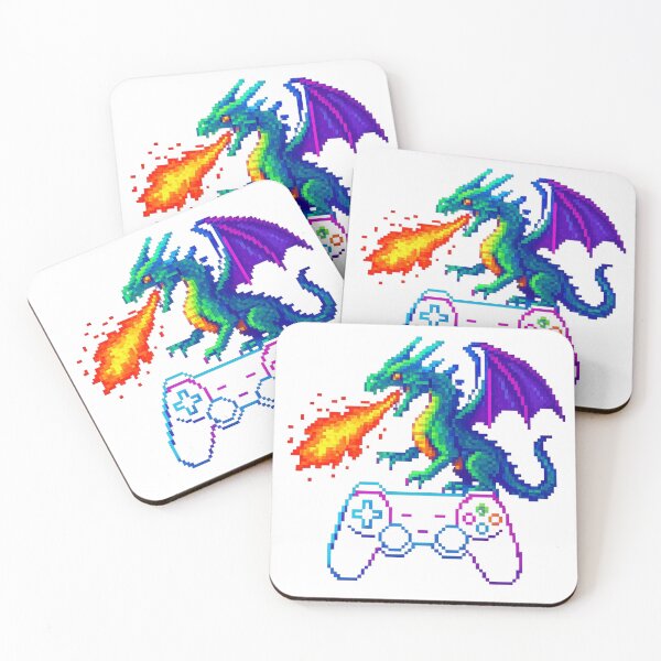 Item preview, Retro Pixel Art Dragon – Gaming Fire Design designed and sold by RespawnArt 95.