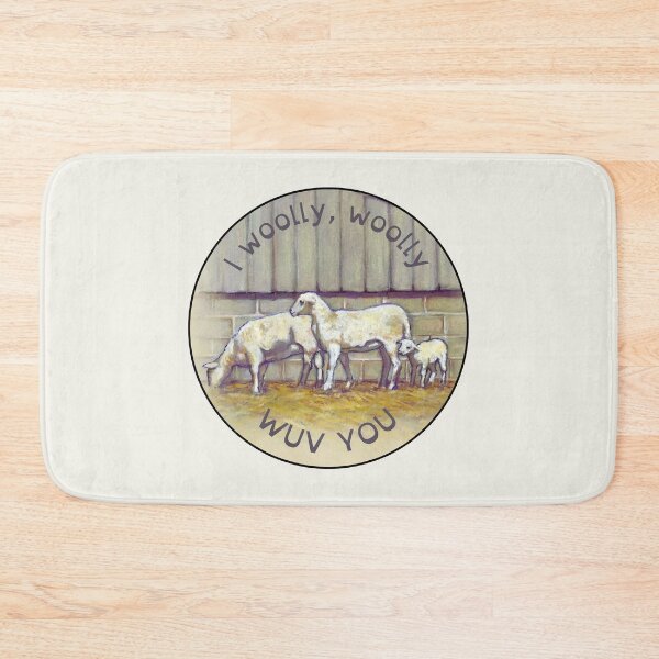 Item preview, SHEEP: I Woolly, Woolly Wuv You, Really, Really Love You, Pun, Humor designed and sold by JoyfulWhimsy.