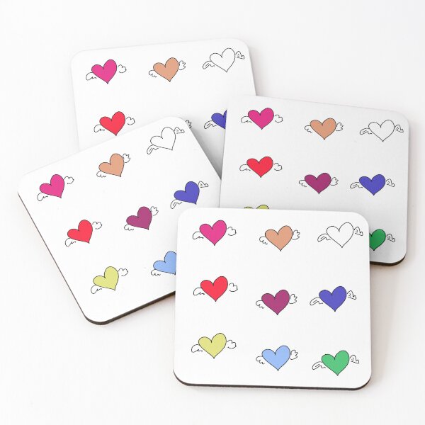Item preview, Nine Flying Hearts – Whimsical Love Stickers / Nove Cuori Volanti – Adesivi d’Amore Fantasiosi / Neuf Cœurs Volants – Autocollants d’Amour Fantaisistes designed and sold by LenaBlueDesigns.