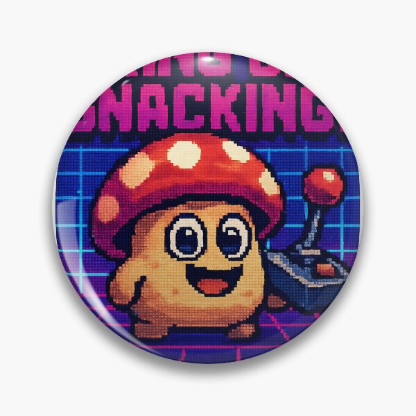 Item preview, Pixel Mushroom Snacking King Retro Tee designed and sold by OhMyCotton.