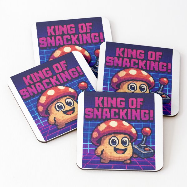 Item preview, Pixel Mushroom Snacking King Retro Tee designed and sold by OhMyCotton.