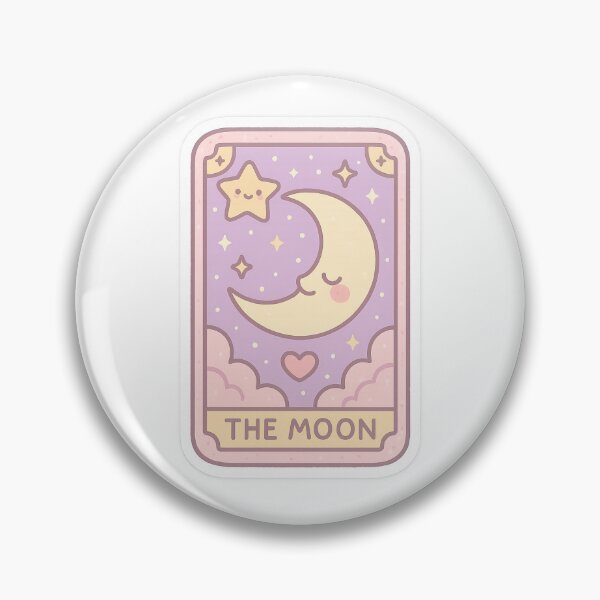 Item preview, Kawaii Tarot Card “The Moon” – Mystical Moon Card for Magic Fans designed and sold by ClipVictuumArts.