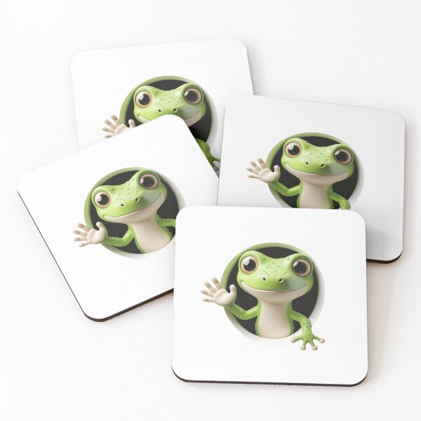 Item preview,  Lizard Character, Smiling Green Art--Cute Gecko Cartoon  designed and sold by Taha Art Designs.