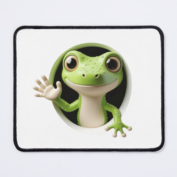 Item preview,  Lizard Character, Smiling Green Art--Cute Gecko Cartoon  designed and sold by Taha Art Designs.