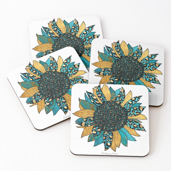 Item preview, Western sunflower teal designed and sold by Wildflowers & Waves.