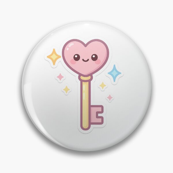 Item preview, Kawaii Heart Key Stickers – Magic Key of Love designed and sold by ClipVictuumArts.