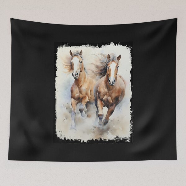 Item preview, Two wild horses gallop dynamics wildness sand cloud strength endurance designed and sold by G-M-Designs.