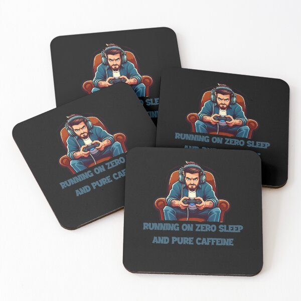 Item preview, Running on Zero Sleep and Pure Caffeine – Funny Gamer Shirt designed and sold by Maggiepeshop.