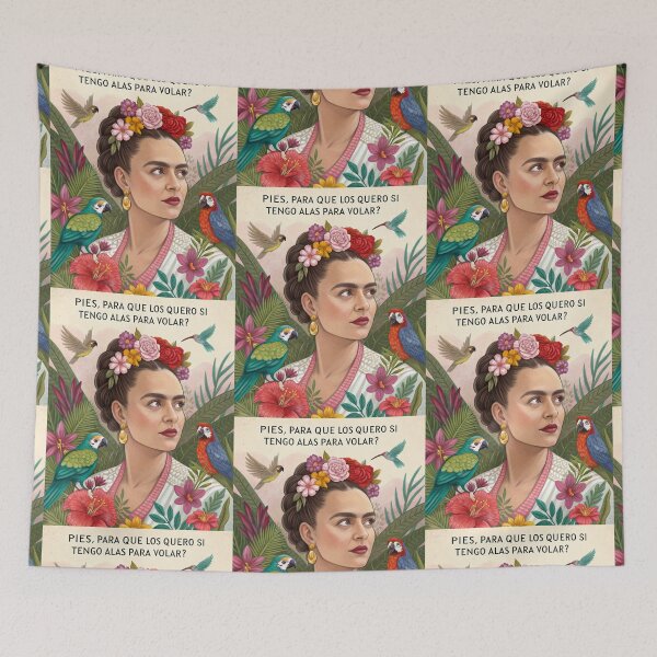 Item preview, Frida Kahlo - "Pies, ¿para qué los quiero si tengo alas para volar?" designed and sold by Creative Line Prints.
